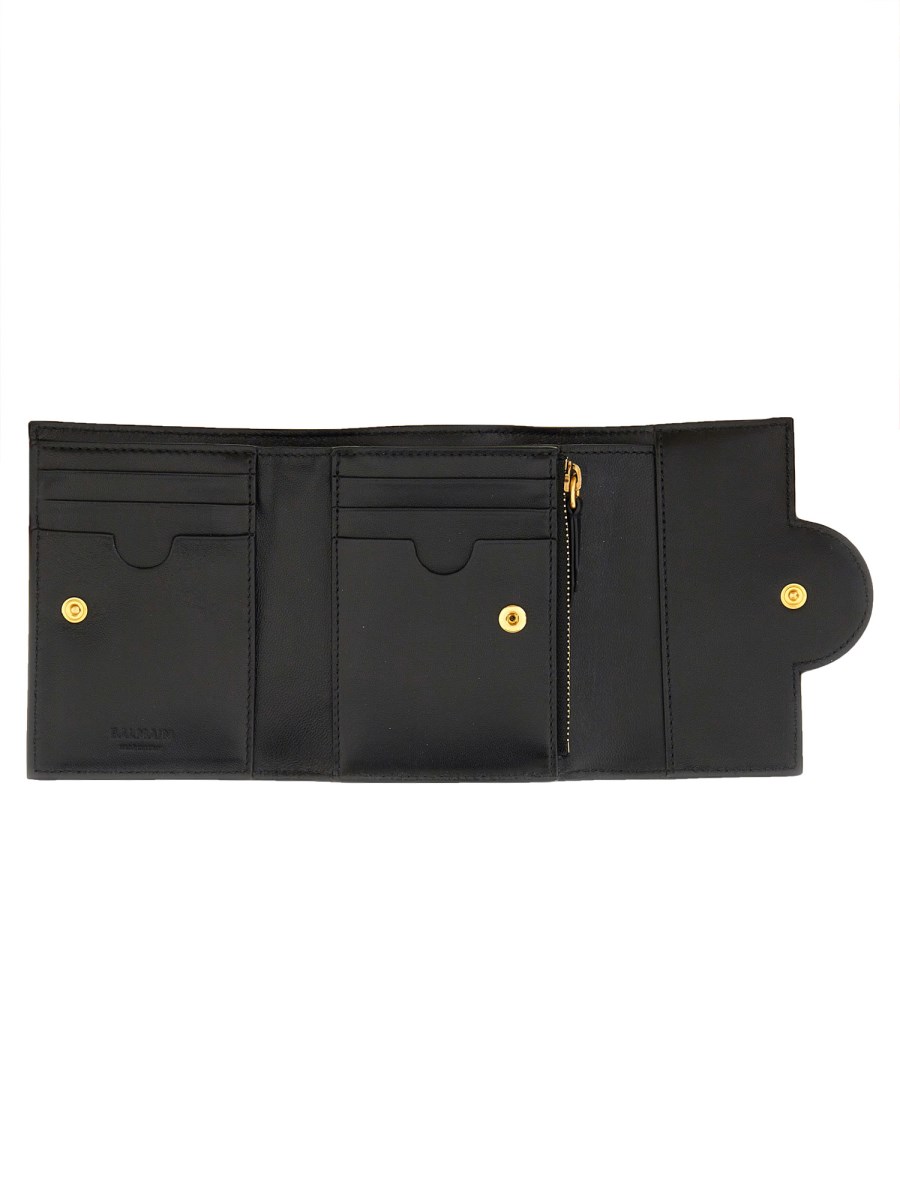 BALMAIN PORTAFOGLIO TRIFOLD "B-BUZZ" IN PELLE