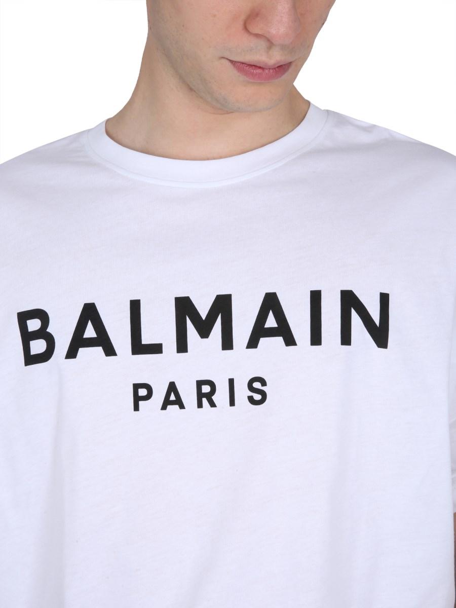 BALMAIN T-SHIRT IN COTONE CON STAMPA LOGO