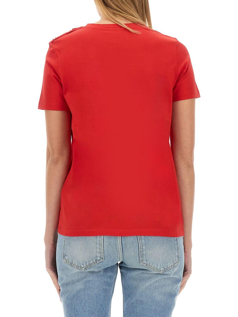 BALMAIN T-SHIRT IN JERSEY DI COTONE CON LOGO