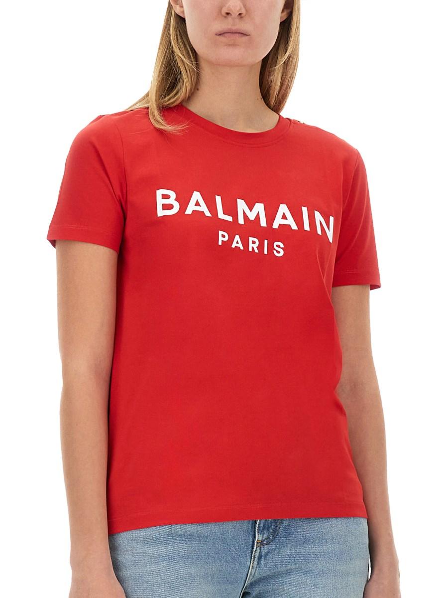 BALMAIN T-SHIRT IN JERSEY DI COTONE CON LOGO