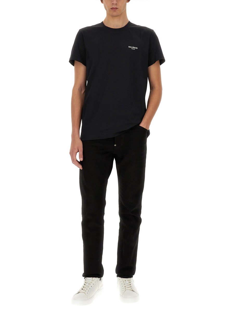 BALMAIN T-SHIRT IN JERSEY DI COTONE CON LOGO