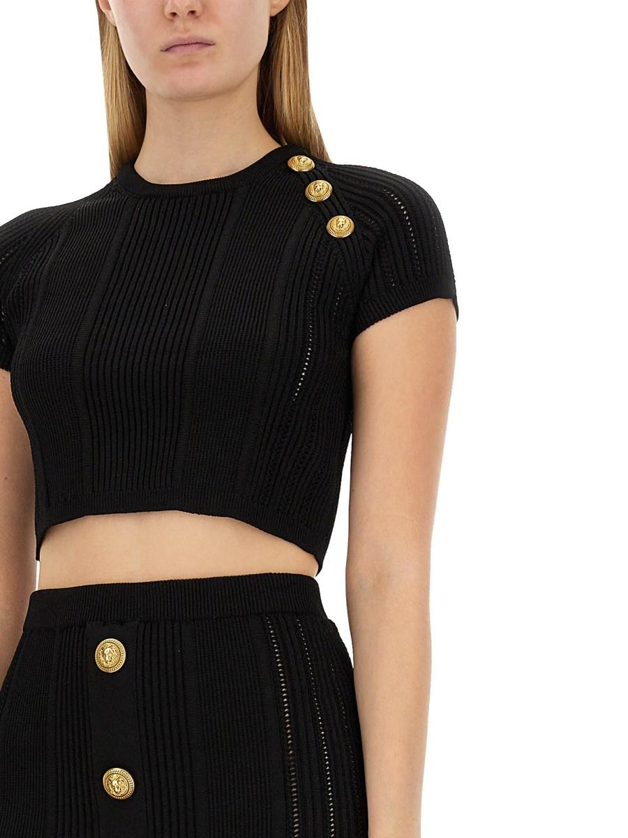 BALMAIN TOP IN MAGLIA