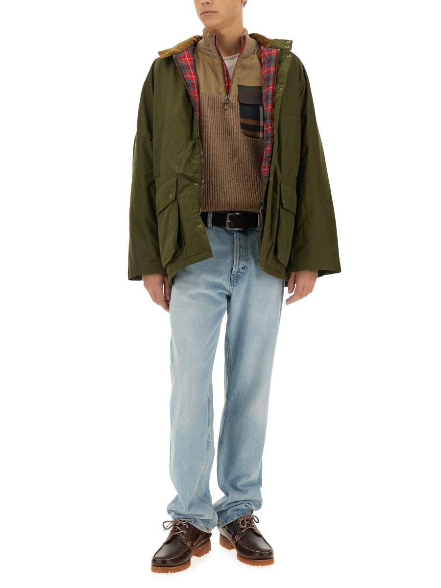 BARACUTA X BARBOUR MAGLIA "MILLER" CON MEZZA ZIP