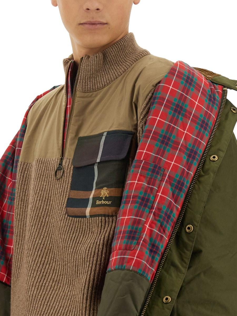 BARACUTA X BARBOUR MAGLIA "MILLER" CON MEZZA ZIP