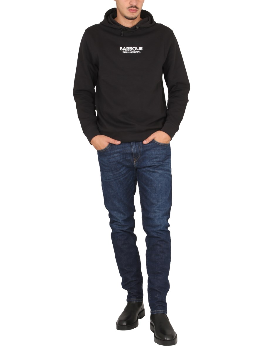 BARBOUR FELPA CON CAPPUCCIO E LOGO