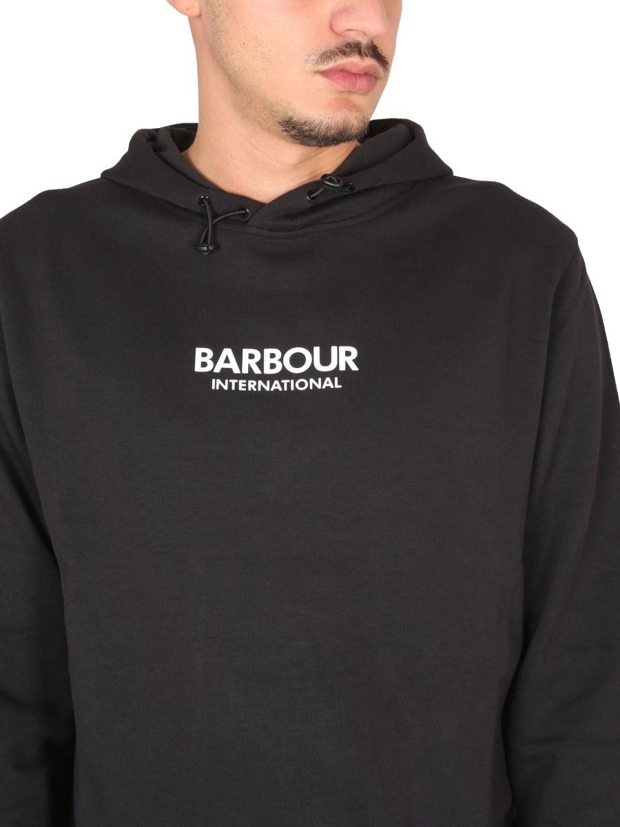 BARBOUR FELPA CON CAPPUCCIO E LOGO