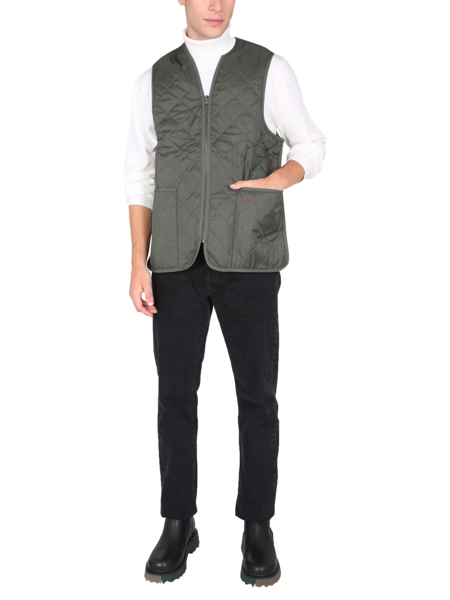 BARBOUR GILET IN NYLON TRAPUNTATO CON ZIP