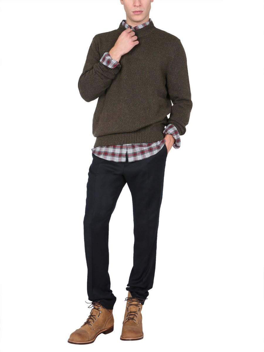 BARBOUR MAGLIA SID GIROCOLLO IN MISTO LANA