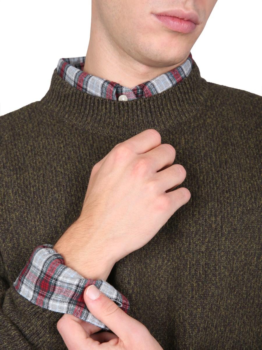 BARBOUR MAGLIA SID GIROCOLLO IN MISTO LANA
