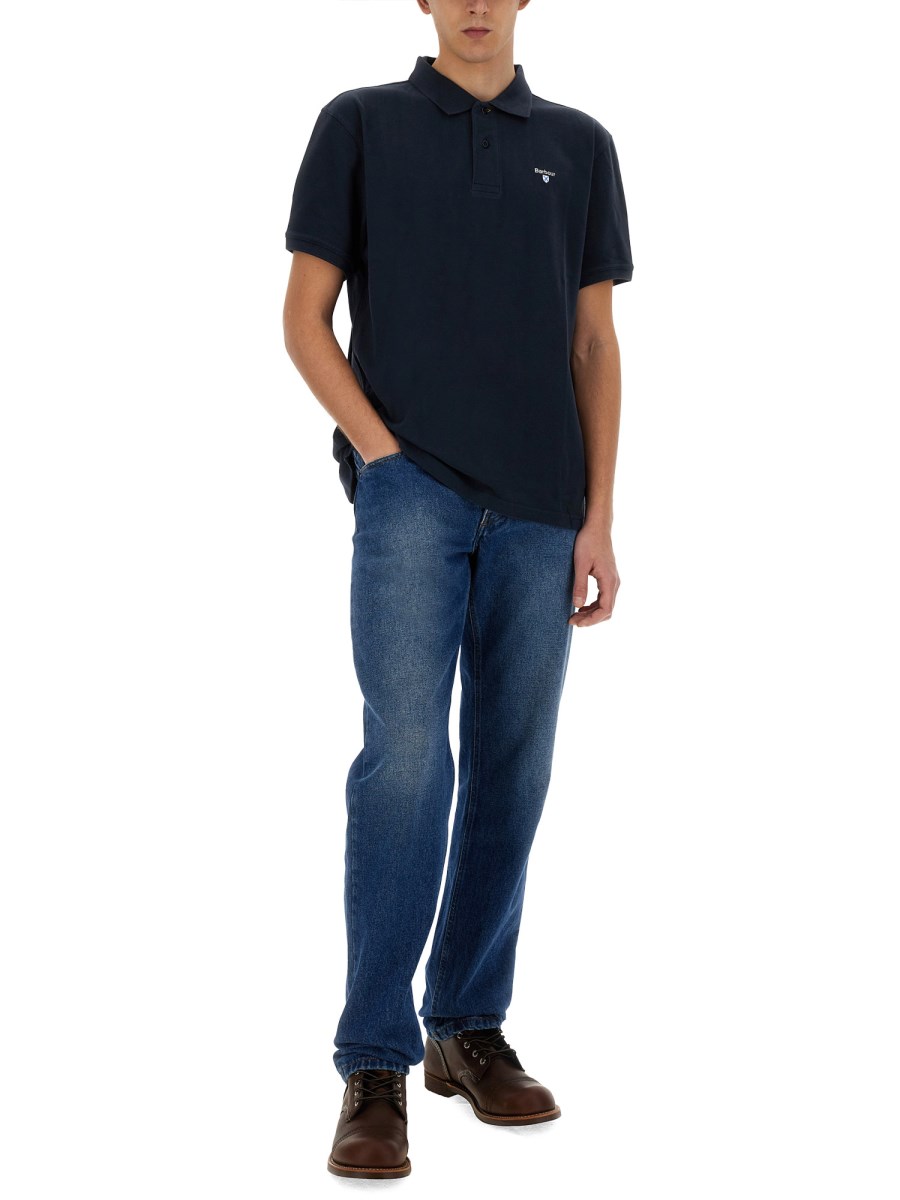 BARBOUR POLO IN PIQUÉ DI COTONE CON RICAMO LOGO