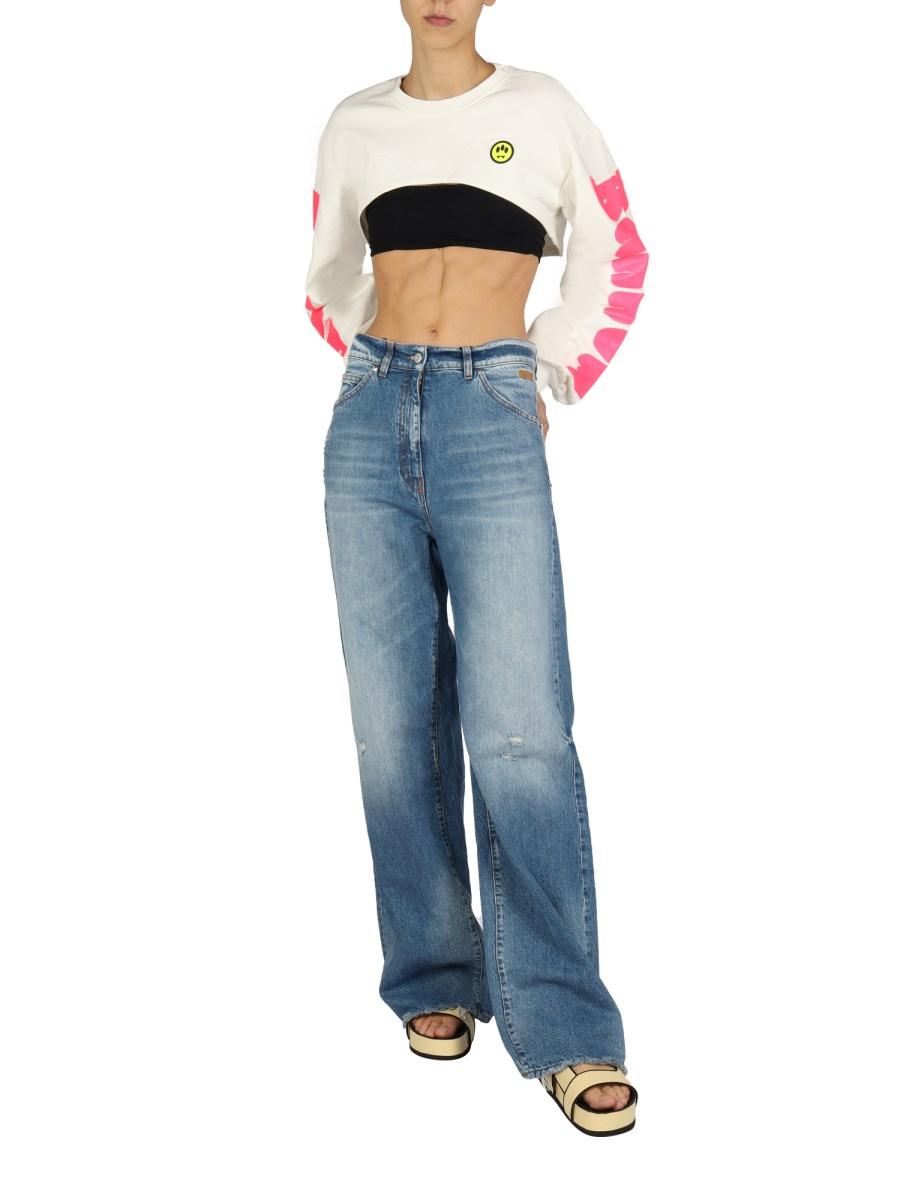 BARROW FELPA CROPPED IN COTONE CON LOGO
