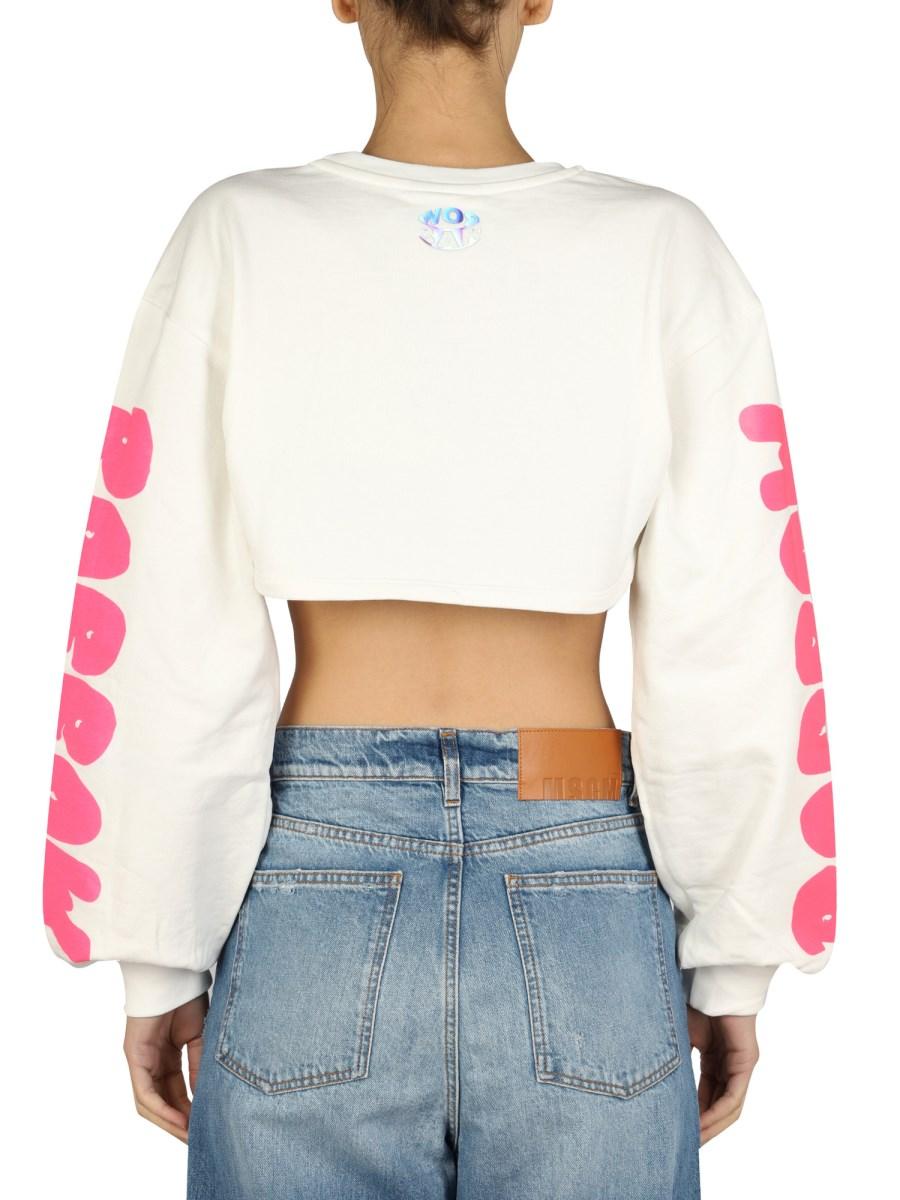 BARROW FELPA CROPPED IN COTONE CON LOGO