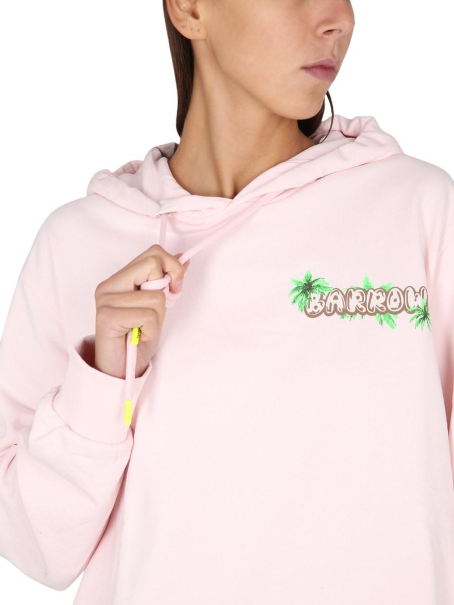 BARROW FELPA IN COTONE CON STAMPA LOGO