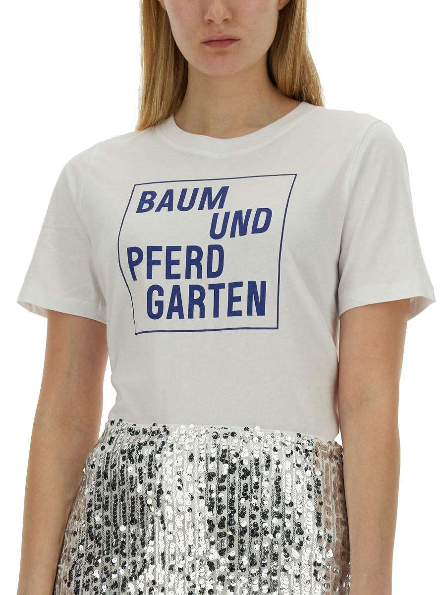 BAUM UND PFERDGARTEN T-SHIRT CON STAMPA