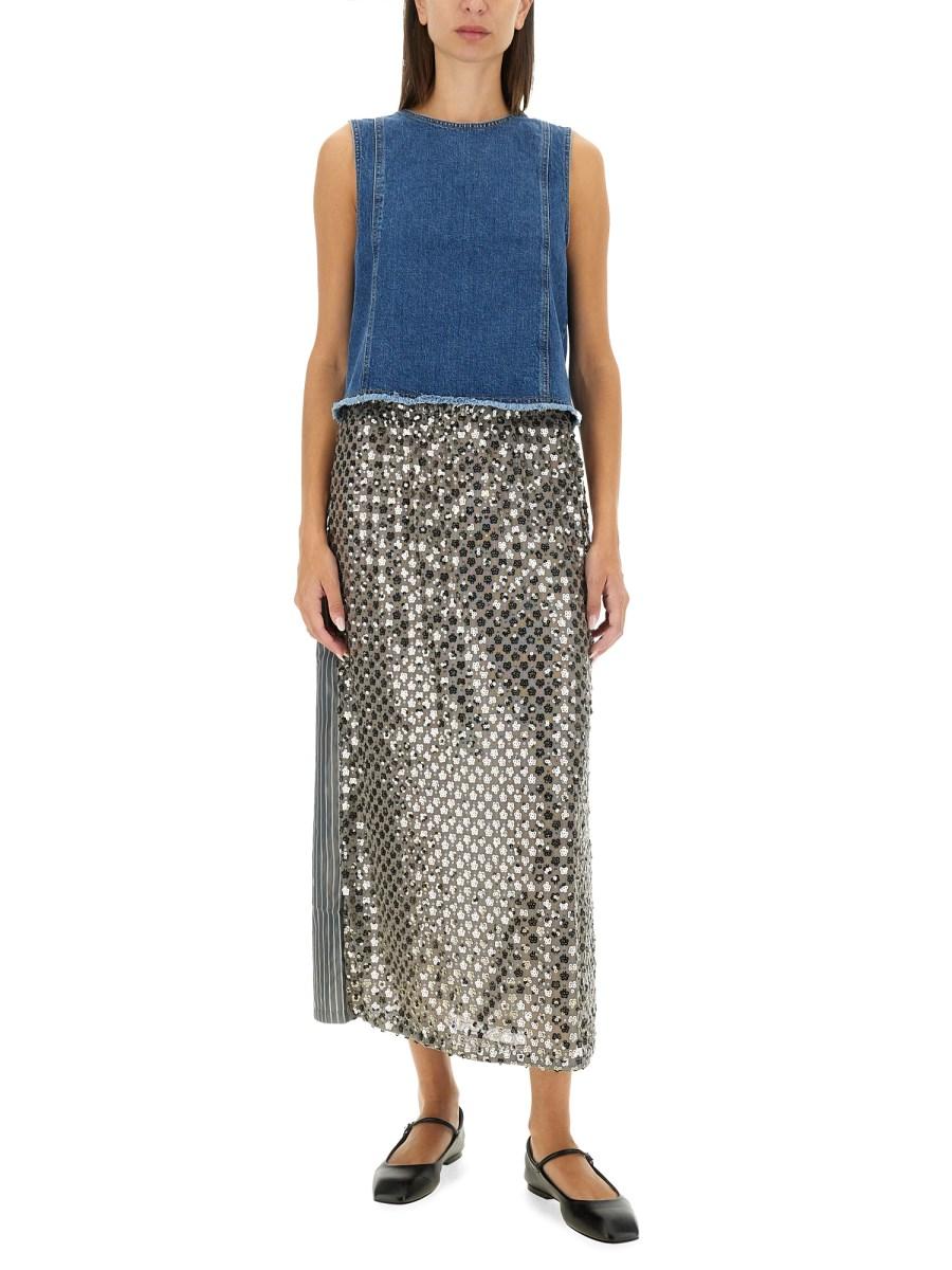 BAUM UND PFERDGARTEN TOP MADINE IN DENIM DI COTONE