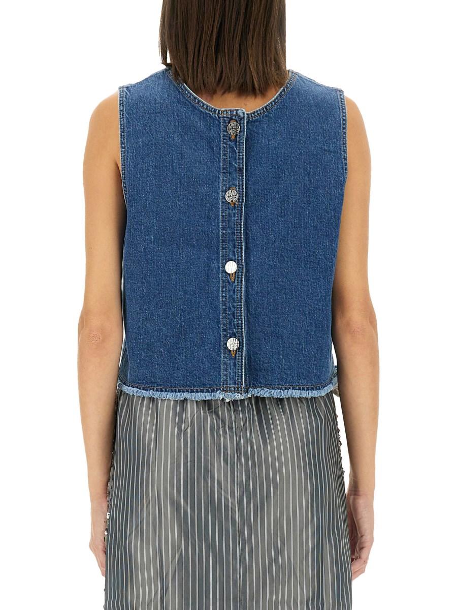 BAUM UND PFERDGARTEN TOP MADINE IN DENIM DI COTONE