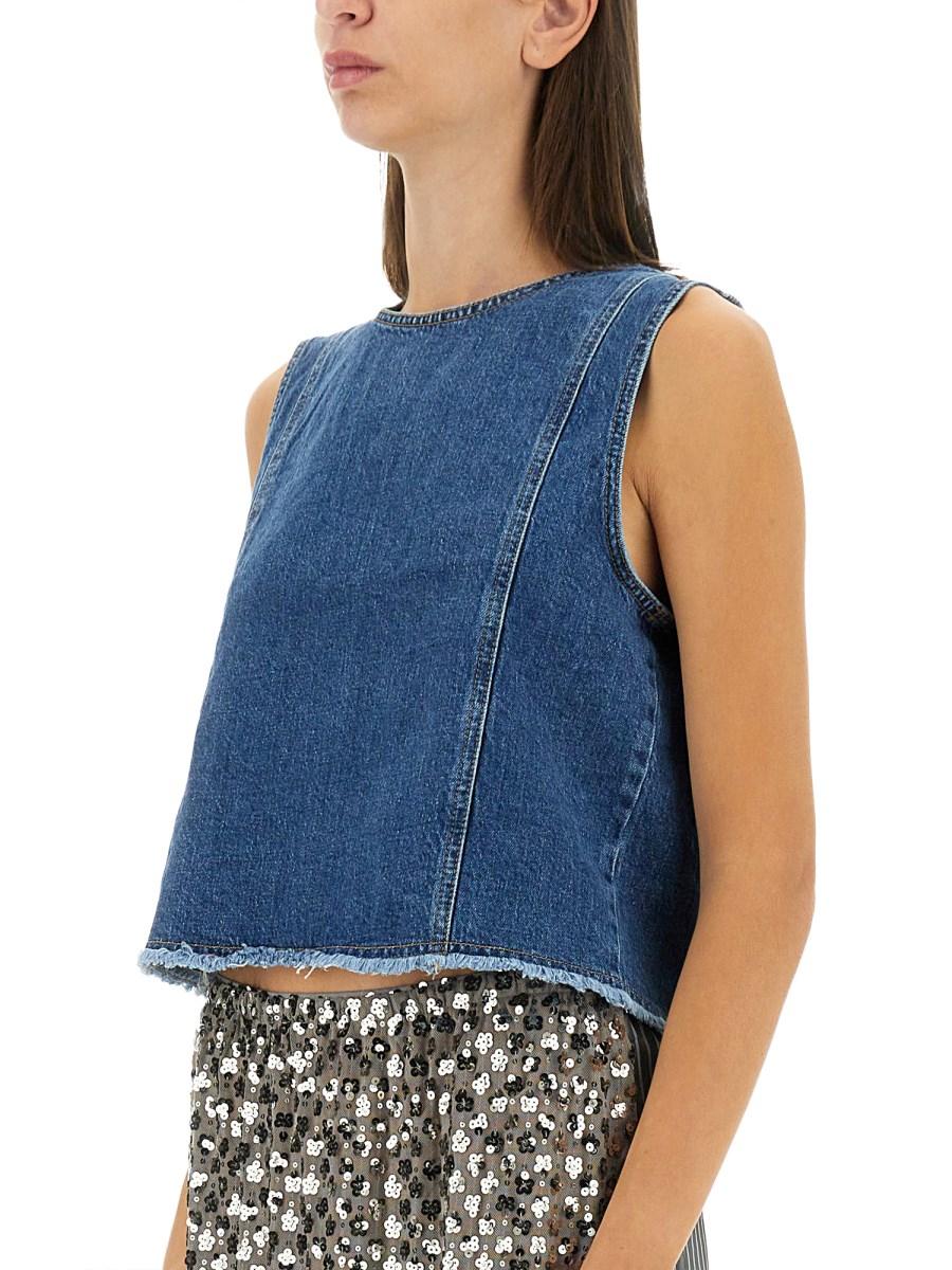 BAUM UND PFERDGARTEN TOP MADINE IN DENIM DI COTONE