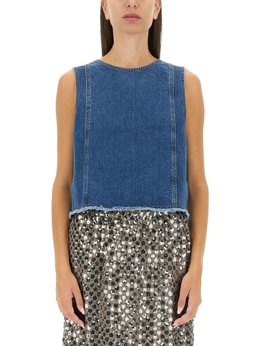 BAUM UND PFERDGARTEN TOP MADINE IN DENIM DI COTONE