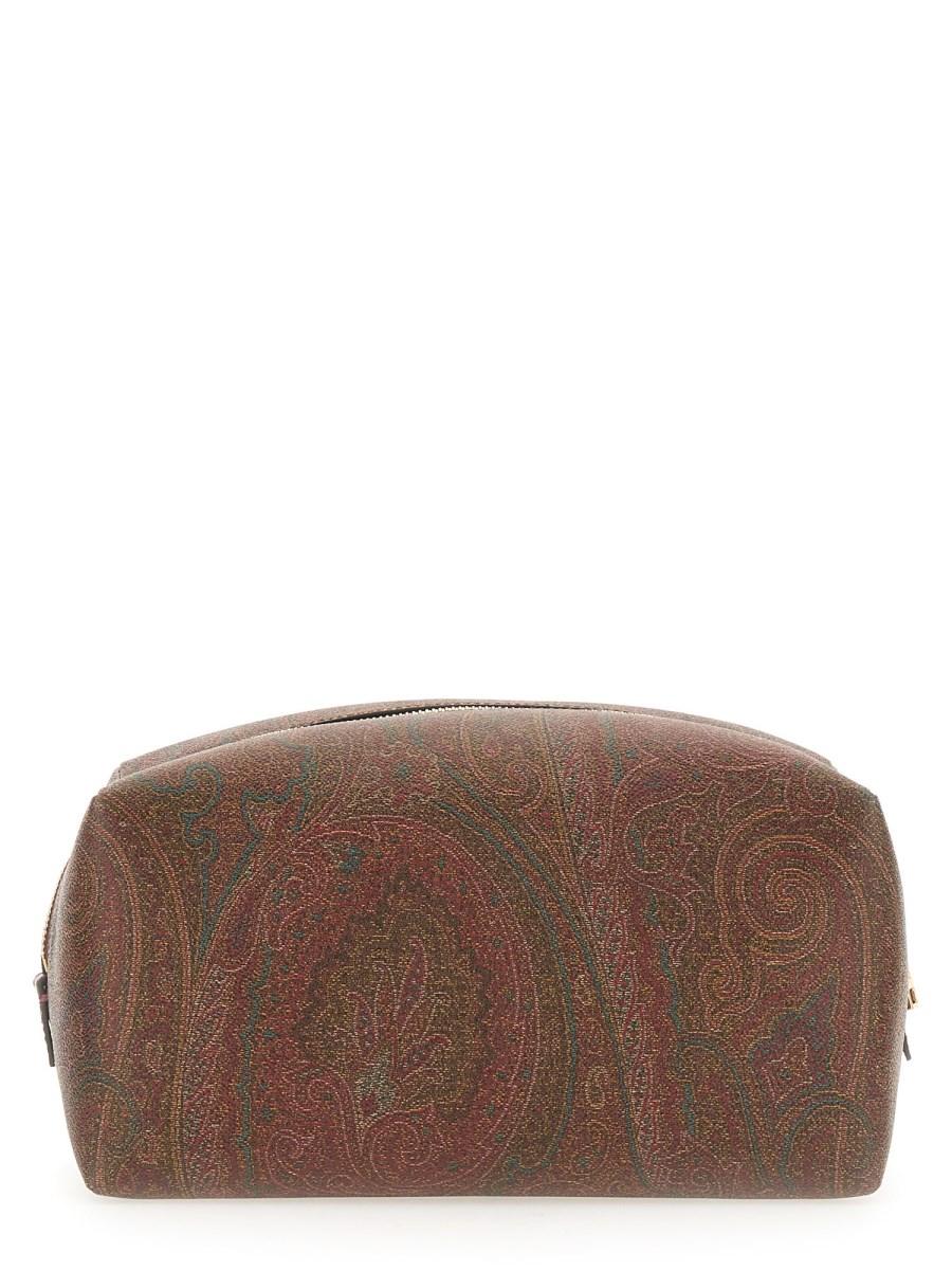 ETRO BEAUTY CASE CON STAMPA PAISLEY IN TELA SPALMATA