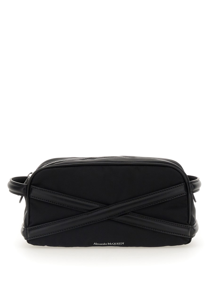 ALEXANDER McQUEEN BEAUTY CASE IN NAPPA E NYLON CON LOGO