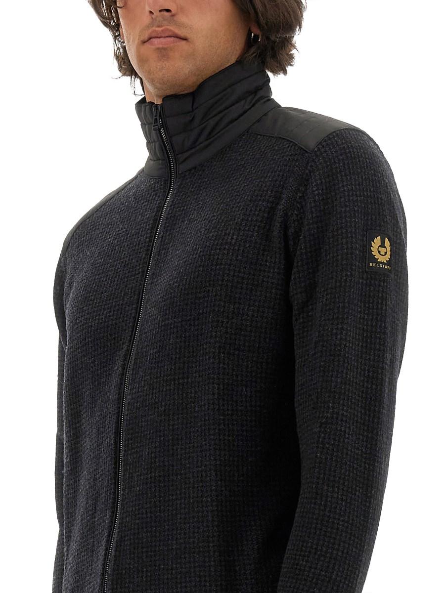 BELSTAFF CARDIGAN IN LANA CON ZIP