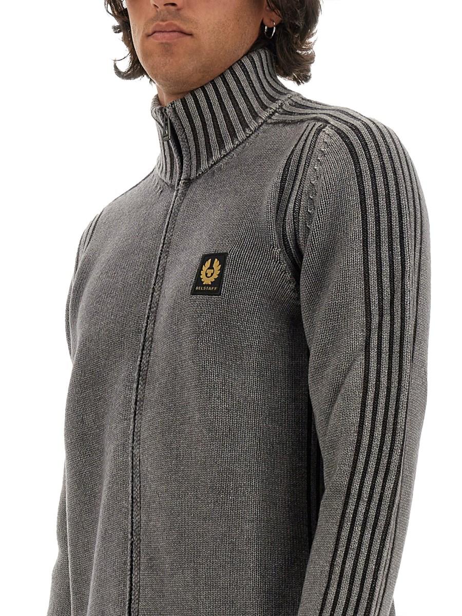 BELSTAFF CARDIGAN IN LANA CON ZIP