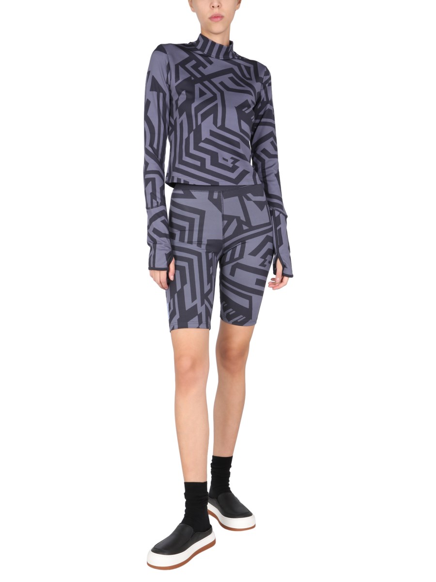 MCQ BERMUDA CICLISTA DAZZELLE IN JERSEY DI MISTO NYLON