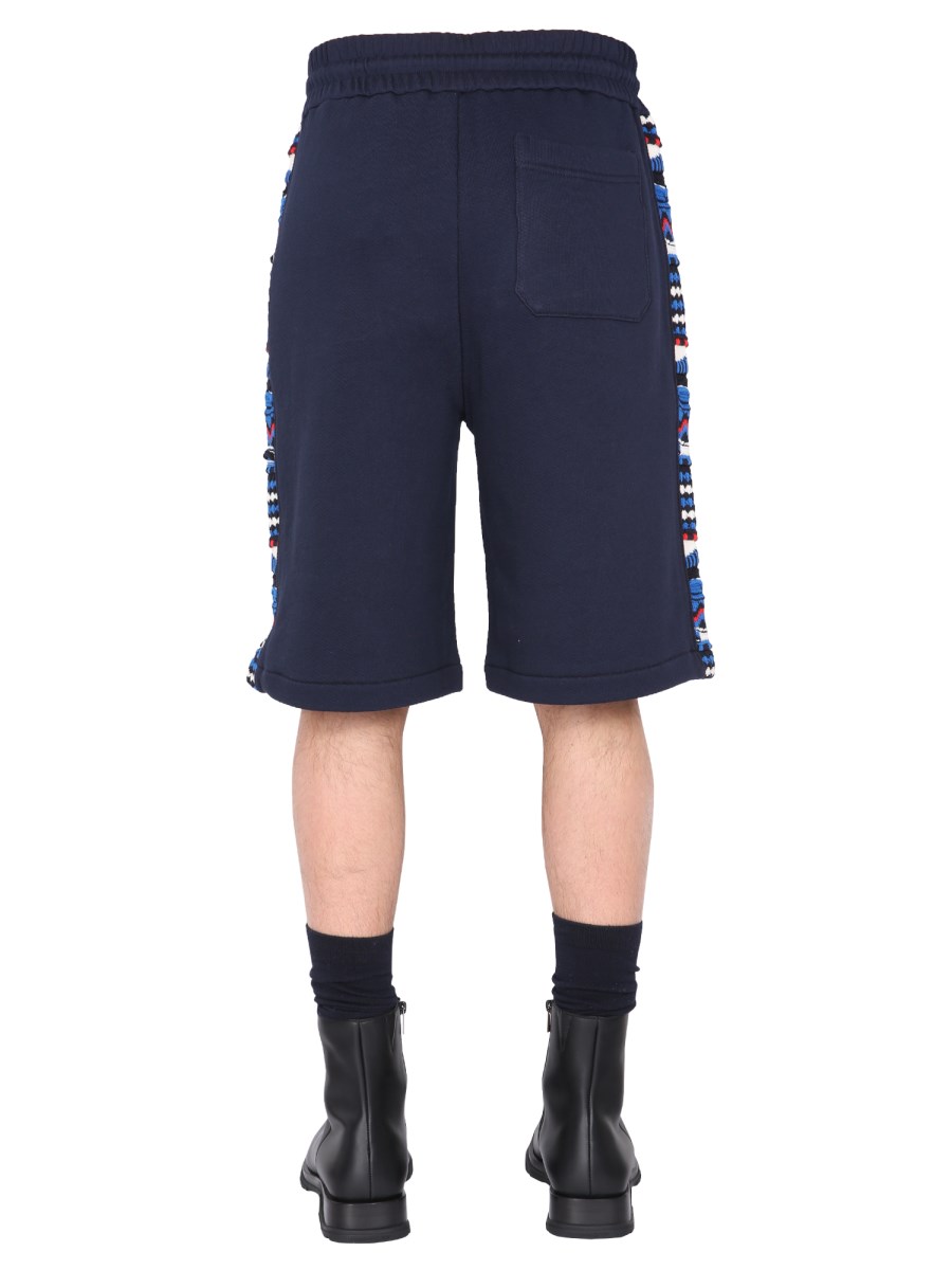 MISSONI BERMUDA CON LOGO RICAMATO E INSERTO JACQUARD IN FELPA DI COTONE