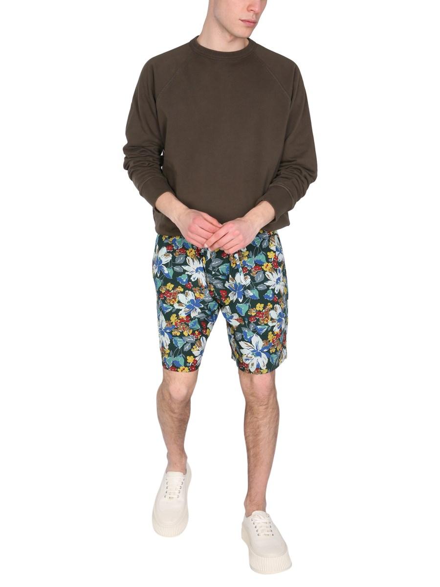 YMC BERMUDA CON STAMPA FLOREALE IN RIPSTOP DI COTONE