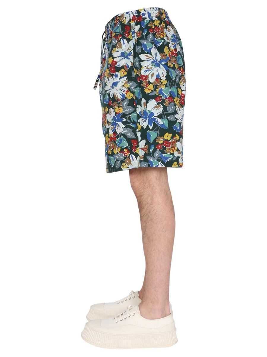 YMC BERMUDA CON STAMPA FLOREALE IN RIPSTOP DI COTONE