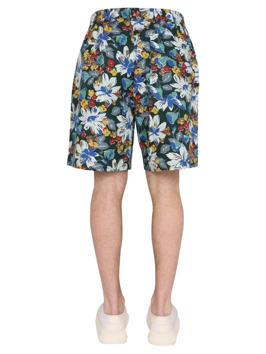 YMC BERMUDA CON STAMPA FLOREALE IN RIPSTOP DI COTONE