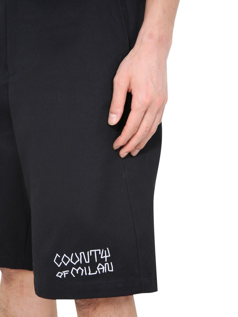 MARCELO BURLON COUNTY OF MILAN BERMUDA COUNTRY IN TWILL DI COTONE OCN LOGO RICAMATO