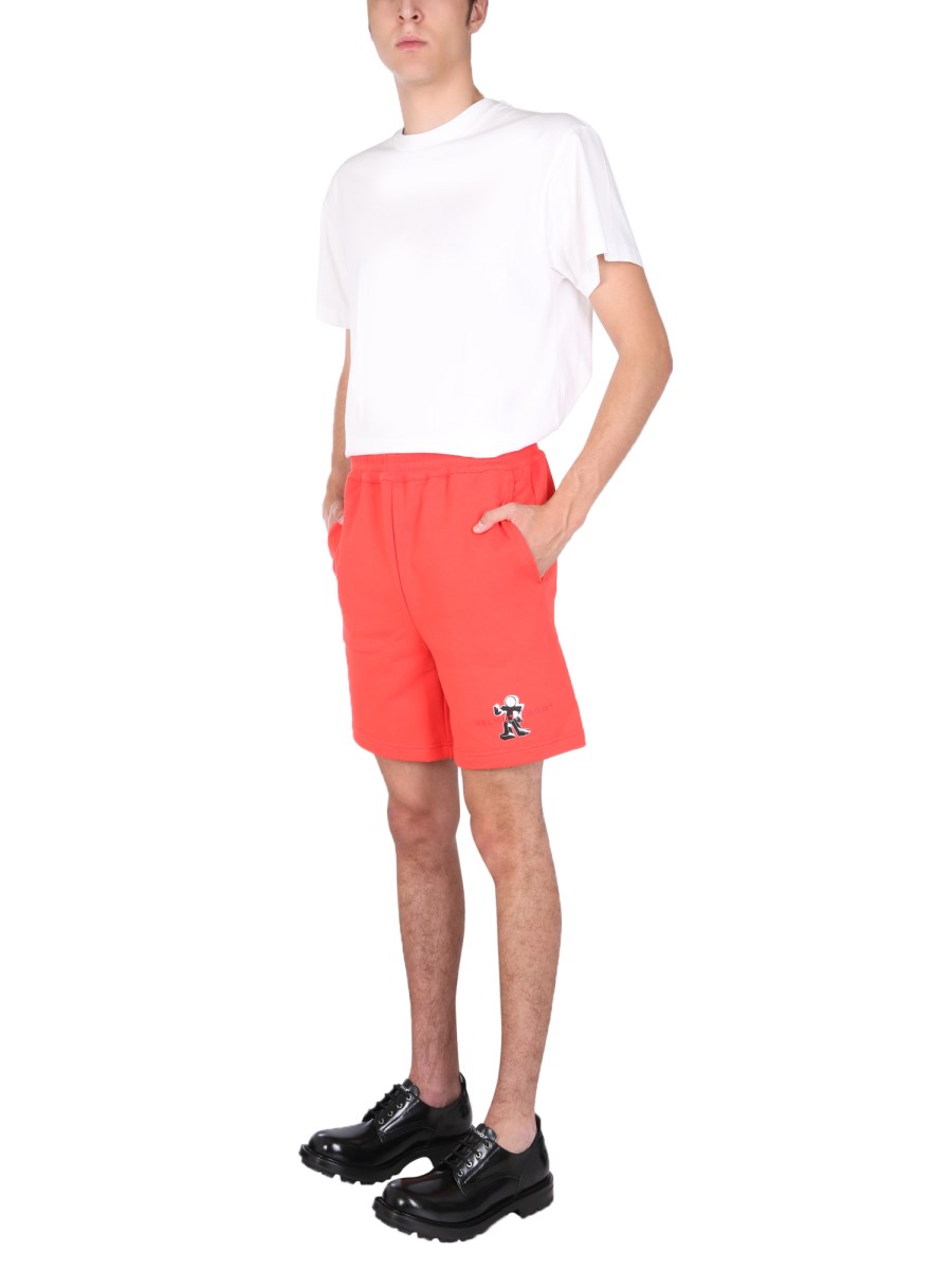 HELMUT LANG BERMUDA "FIGURE" IN FEPA DI COTONE CON STAMPA