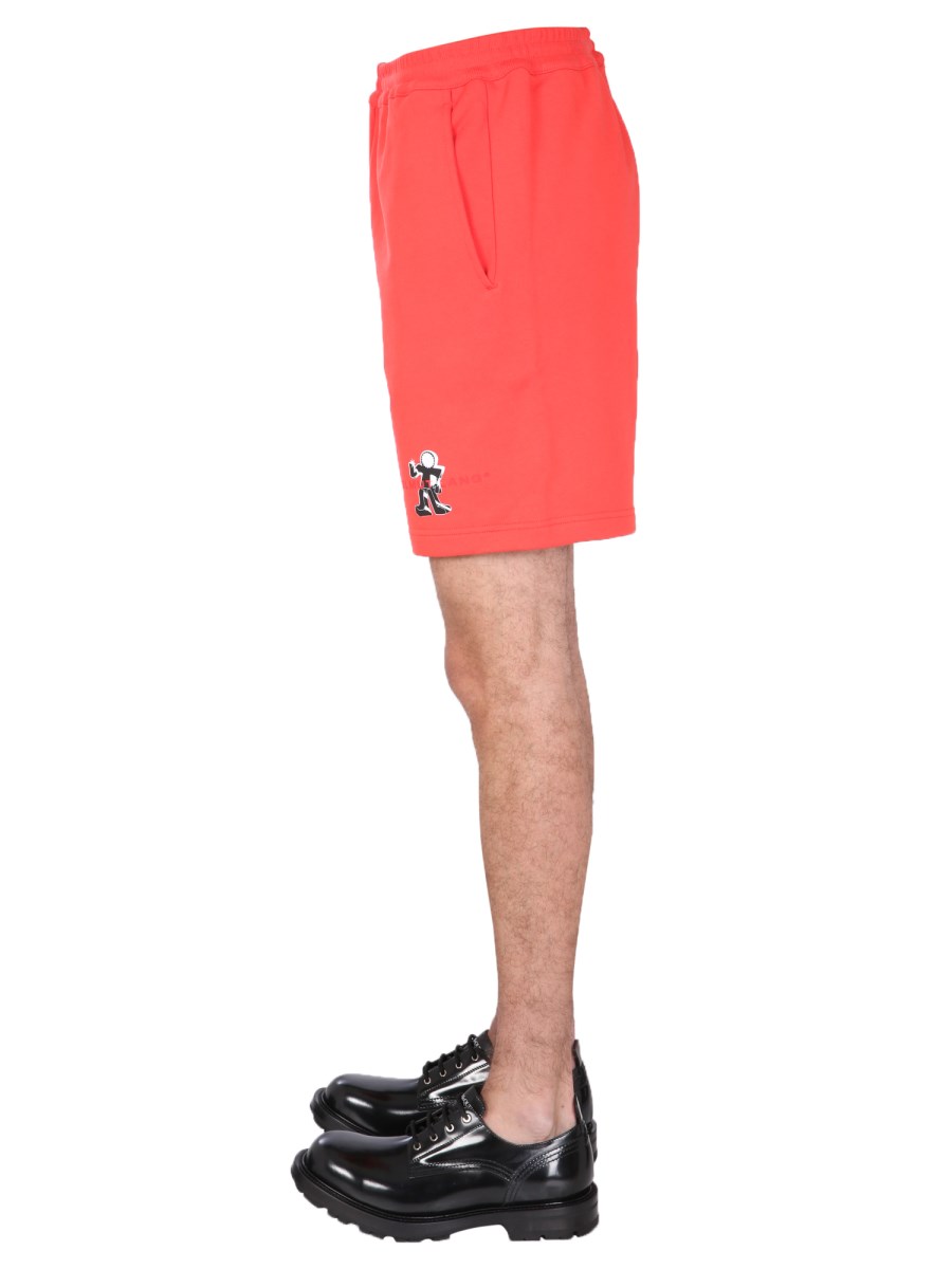 HELMUT LANG BERMUDA "FIGURE" IN FEPA DI COTONE CON STAMPA