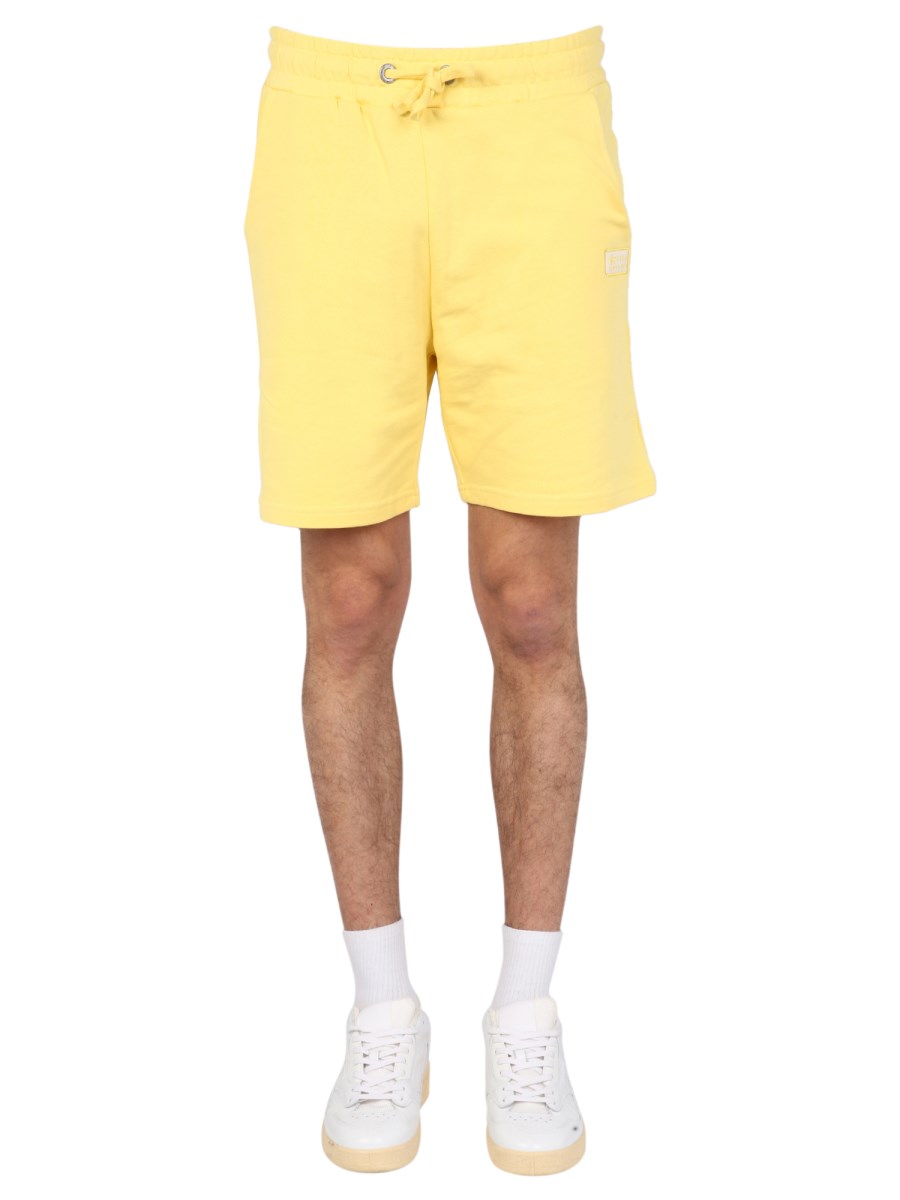 ALPHA INDUSTRIES BERMUDA IN FELPA DI COTONE CON RICAMO LOGO