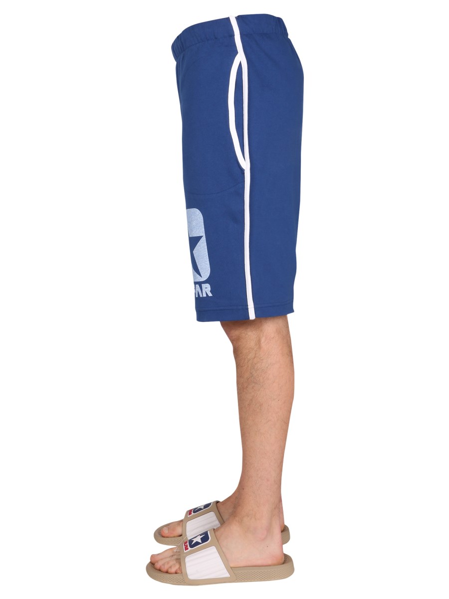 TELFAR X CONVERSE BERMUDA IN FELPA DI COTONE CON STAMPA LOGO