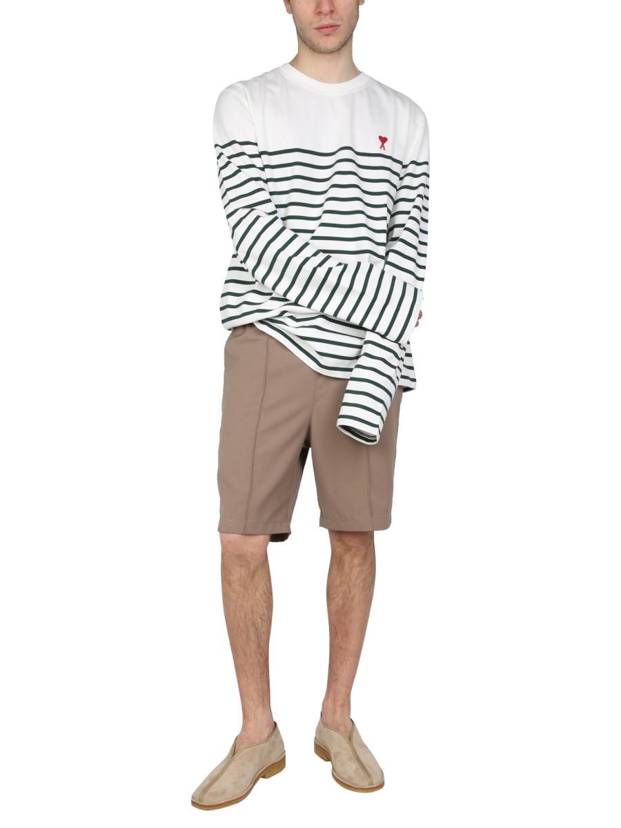 AMI PARIS BERMUDA IN MISTO LANA CON ELASTICO IN VITA