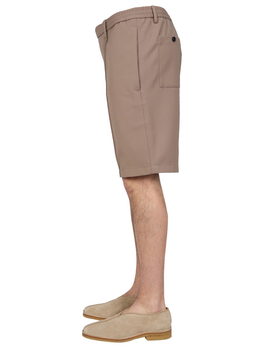 AMI PARIS BERMUDA IN MISTO LANA CON ELASTICO IN VITA