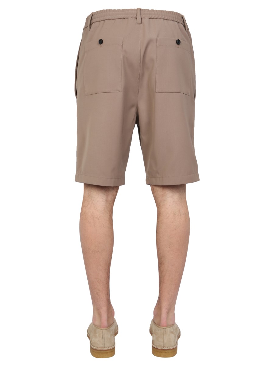AMI PARIS BERMUDA IN MISTO LANA CON ELASTICO IN VITA
