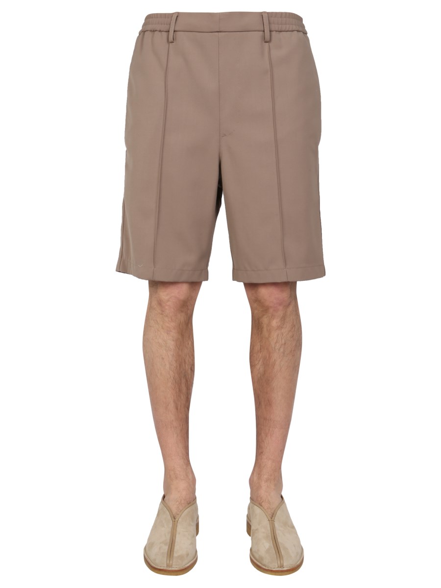 AMI PARIS BERMUDA IN MISTO LANA CON ELASTICO IN VITA