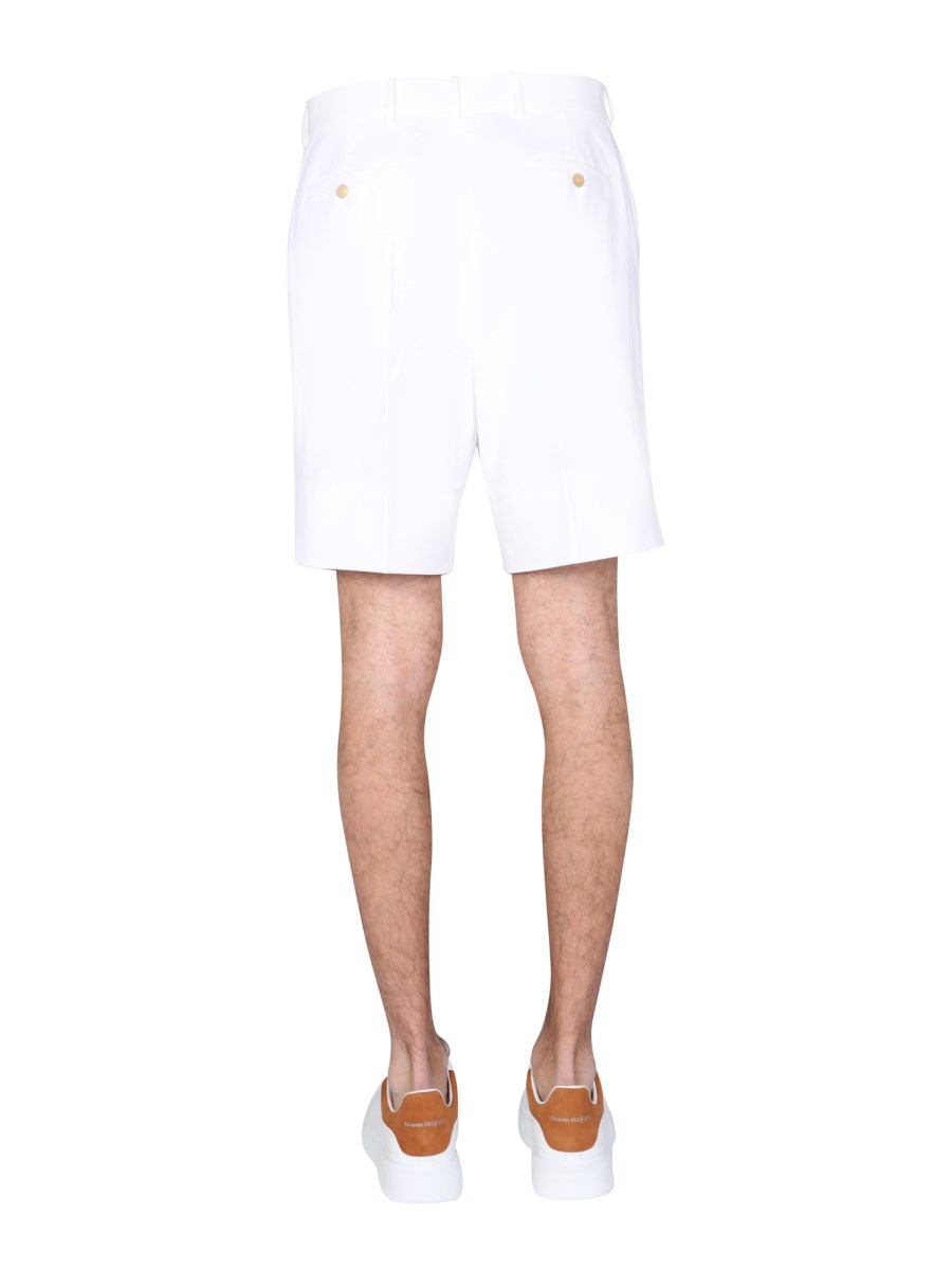 ALEXANDER McQUEEN BERMUDA SARTORIALI IN TELA DI COTONE