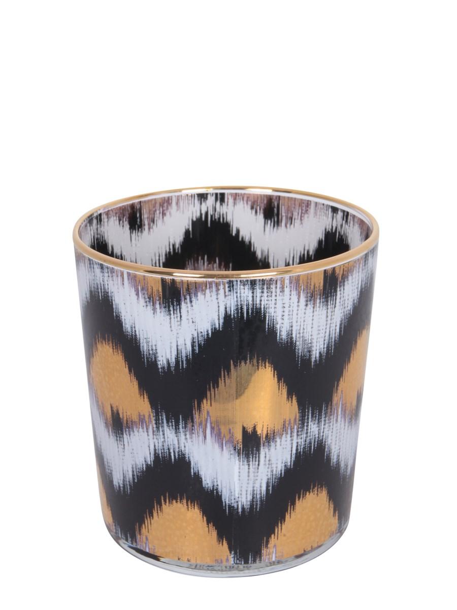 LES-OTTOMANS BICCHIERE IN VETRO CON STAMPA IKAT GOLD