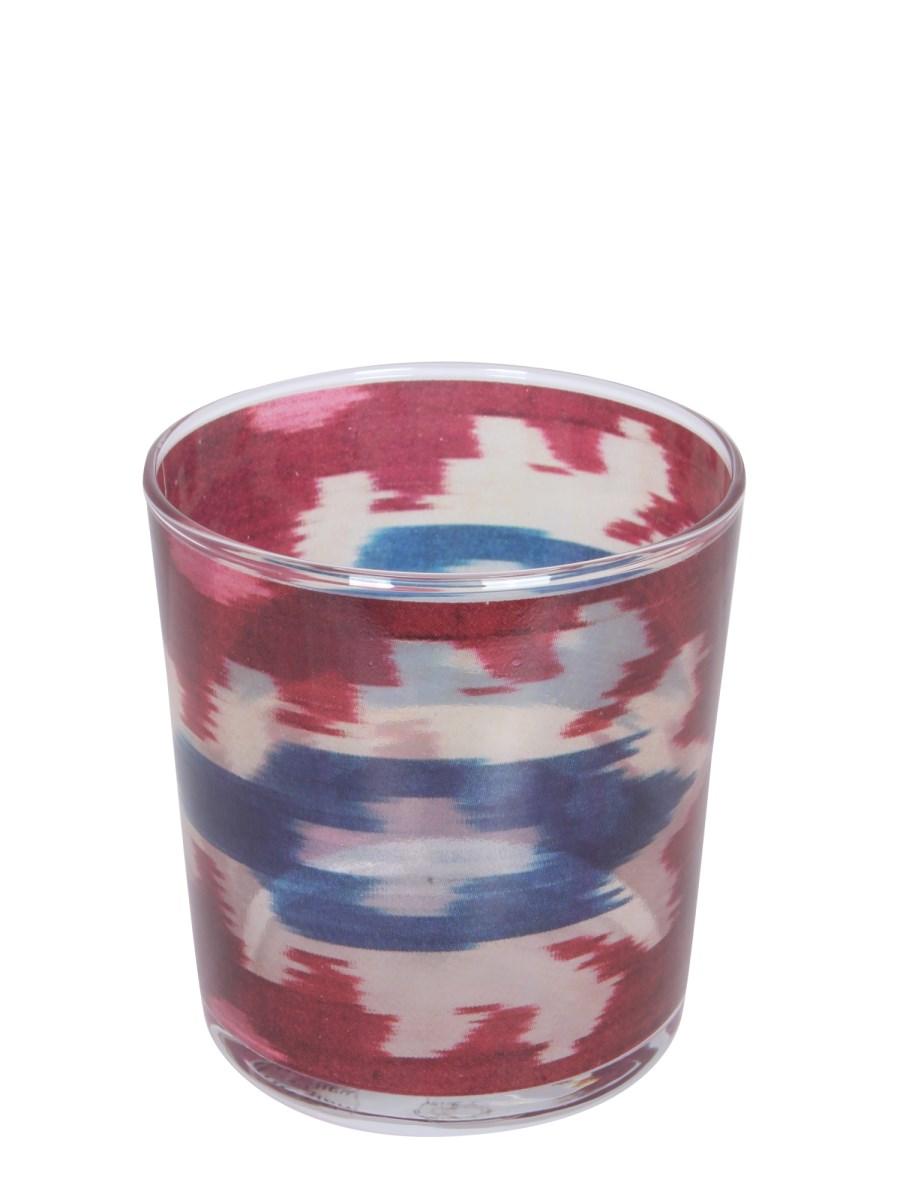 LES-OTTOMANS BICCHIERE IN VETRO CON STAMPA IKAT GOLD