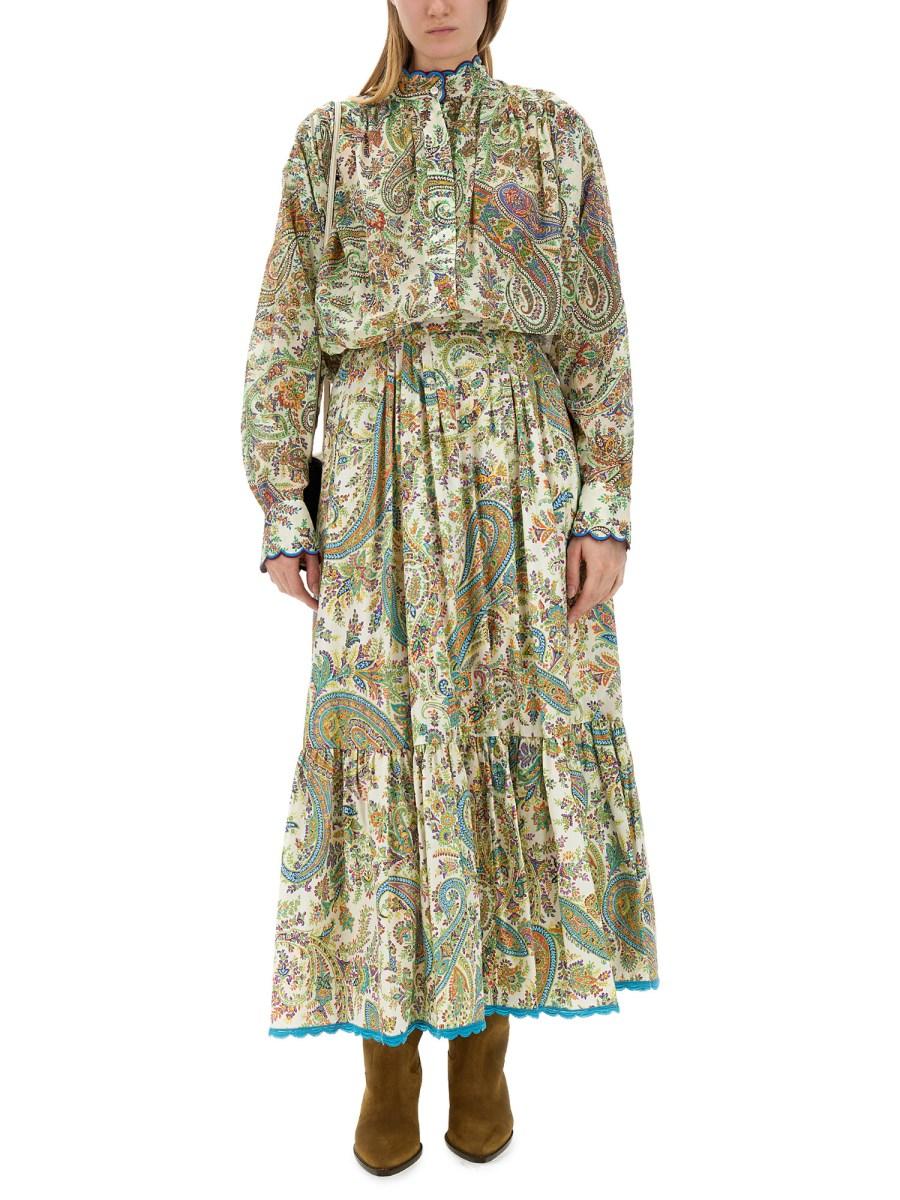ETRO BLUSA IN POPELINE DI COTONE CON STAMPA PAISLEY