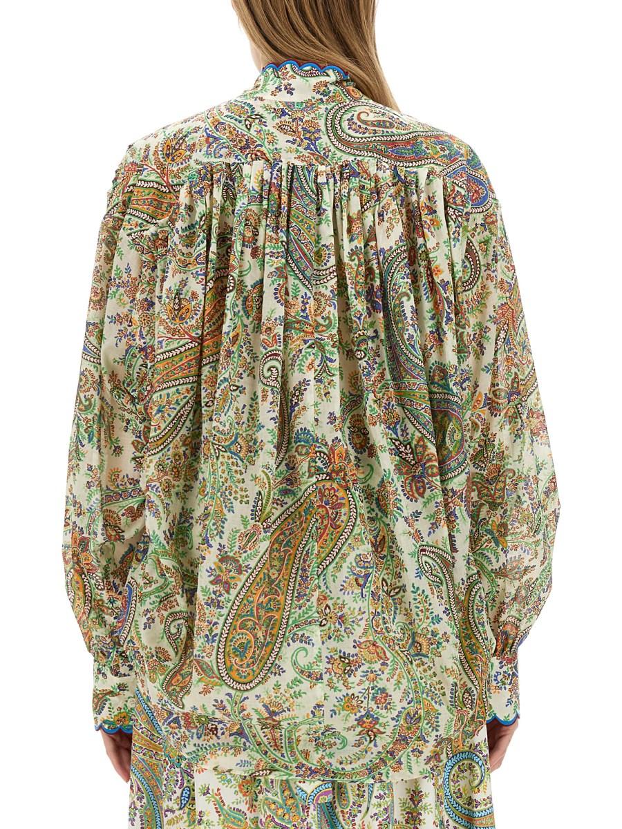 ETRO BLUSA IN POPELINE DI COTONE CON STAMPA PAISLEY