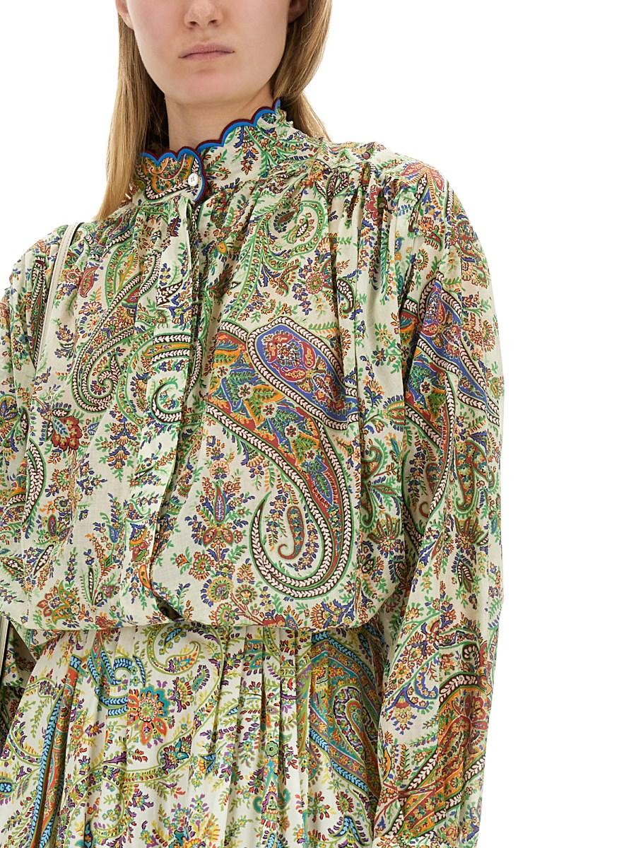 ETRO BLUSA IN POPELINE DI COTONE CON STAMPA PAISLEY