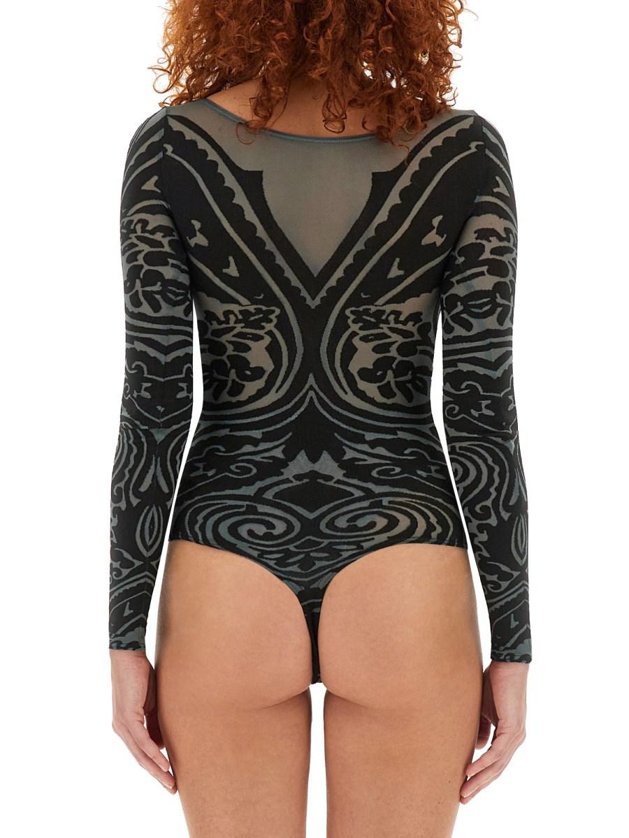 ETRO X WOLFORD BODY ETRO X WOLFORD IN NYLON CON MOTIVO PAISLEY TATTOO