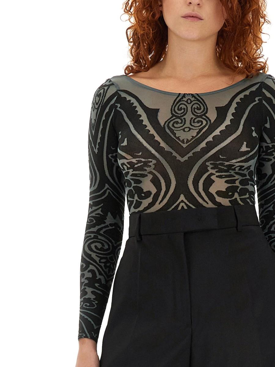 ETRO X WOLFORD BODY ETRO X WOLFORD IN NYLON CON MOTIVO PAISLEY TATTOO