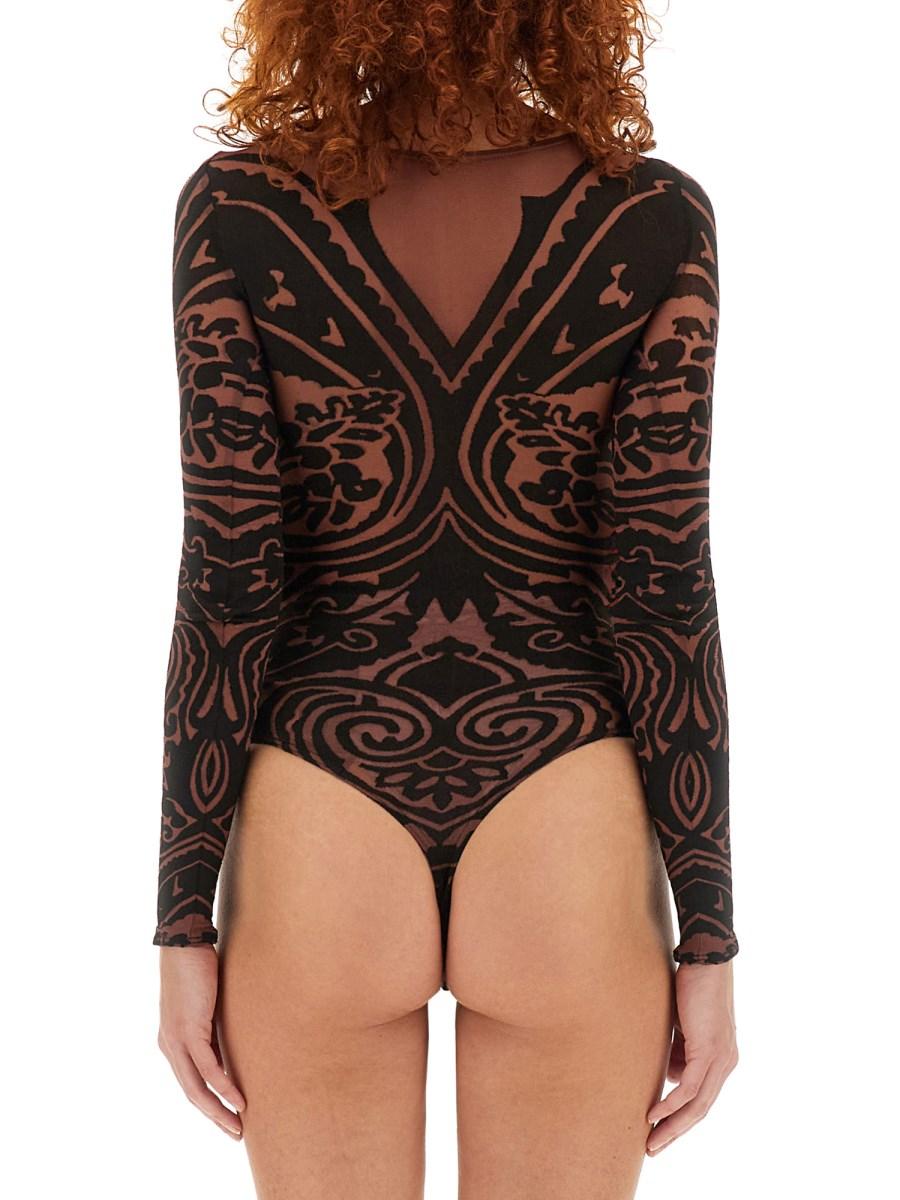 ETRO X WOLFORD BODY ETRO X WOLFORD IN NYLON CON MOTIVO PAISLEY TATTOO