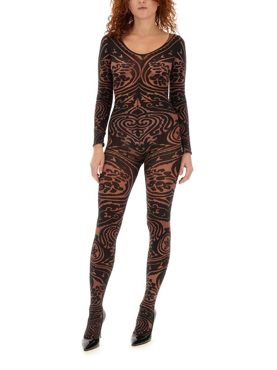 ETRO X WOLFORD BODYSUIT ETRO X WOLFORD IN NYLON CON MOTIVO PAISLEY TATTOO